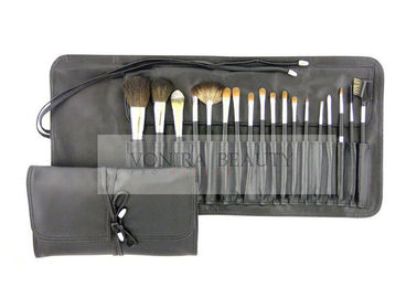 18Pcs Wooden Natural & Synthetic Makeup Brush Set Kit With Holder