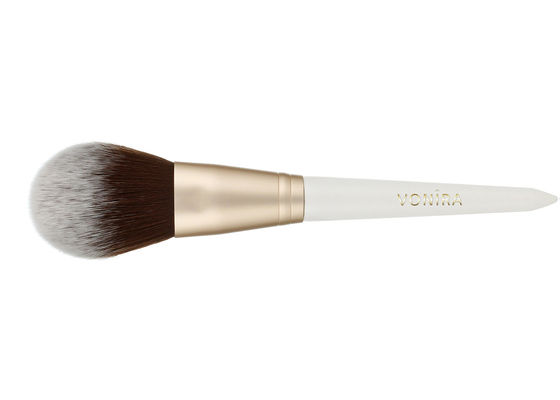 فرشاة مكياج بيضاوية فاخرة مخصصة بشعر سمور فاخر ومقبض من خشب الأبنوس الطبيعي