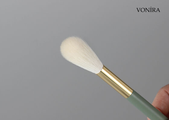 فونيرا خصيص بيع بالجملة الطبيعي شعر الماعز الأبيض الماكياج الطويل مزج مسحوق الفرشاة مع خدمة العلامة التجارية الخاصة